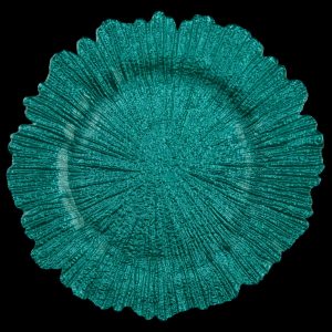 Sea Sponge Turquoise Glass Charger