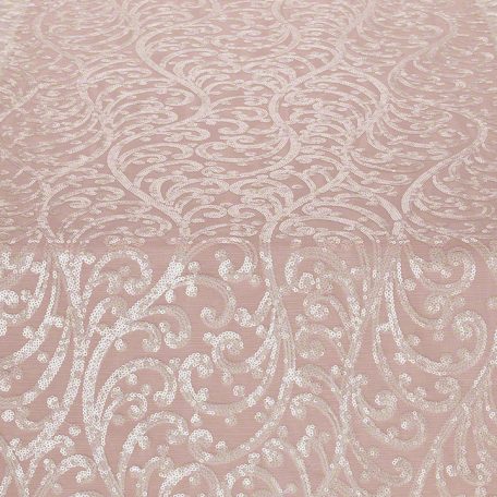 Ivory Filigree Table Runner over Salmon Faille