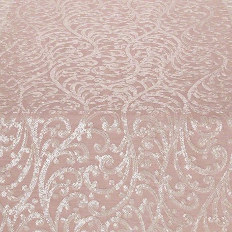 Ivory Filigree Table Runner over Salmon Faille