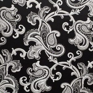 Black Orleans Damask Table Linen