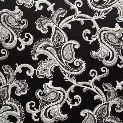 Black Orleans Damask Table Linen
