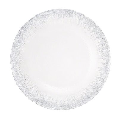 Glass Silver Frost Food Safe Charger