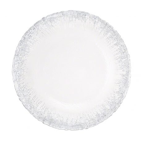 Glass Silver Frost Food Safe Charger