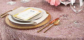 Rent from Fabulous Events, the leader in event linen rentals. We have one of the largest selections of rental table linens, chair covers, napkins & more.