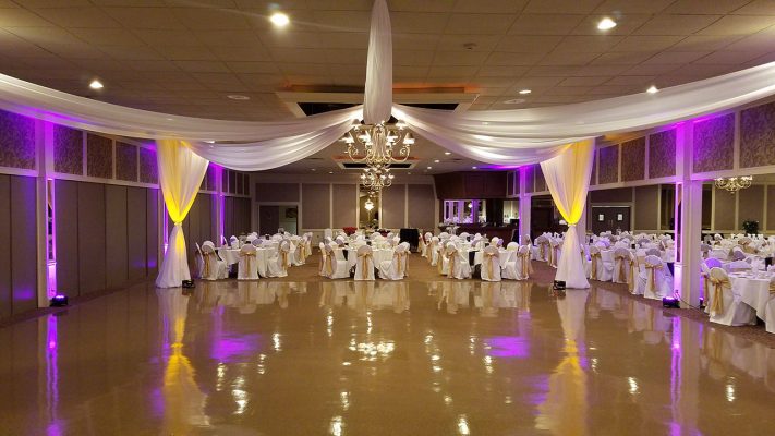 Rent Draping and LED Uplighting in Michigan for Weddings and Special Events.