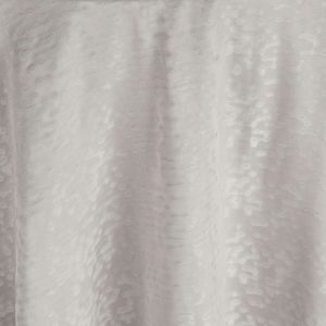 Innovative digital patterns that change with light give the Silver Lexi table linen’s lustrous silvery white fabric its intrigue. Rent from Fabulous Events