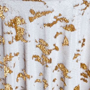 Create stunning tablescapes with Gold Sequin Mermaid table runners, reversible sequins linen design in gold. Shop our selection of linen here.