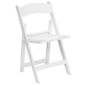 White Folding Resin Garden Chair for Weddings, Graduations, Ceremonies and Parties