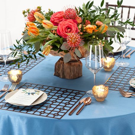 Bronze Deco Metal Placemat Charger Rental for Events