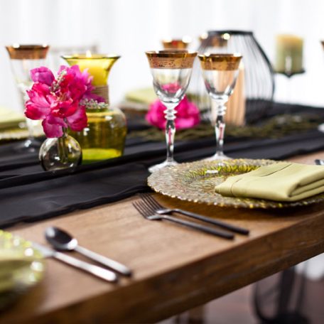 Black Graceful Table Drape