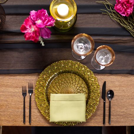 Black Graceful Table Drape