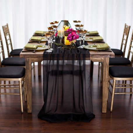 Black Graceful Table Drape