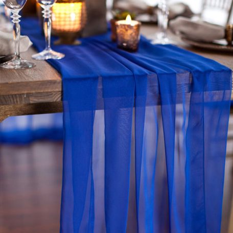 Royal Blue Graceful Table Drape