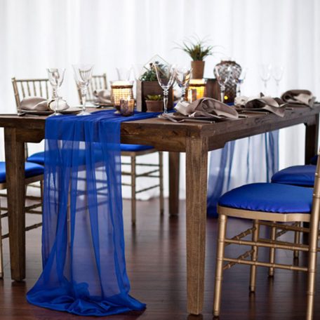 Royal Blue Graceful Table Drape