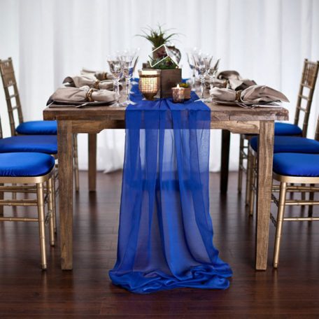 Royal Blue Graceful Table Drape