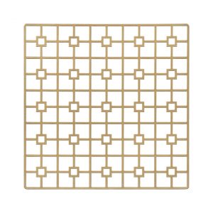 With its supremely simple shape and controlled, but edgy pattern, the Gold Deco Metal Placemat will highlight fine china, gold-rimmed crystal and simple flatware in classic Deco-era style. But it would also support and enhance an over-the-top ethnic theme of stylized patterns and brilliant colors. Rent it here today.