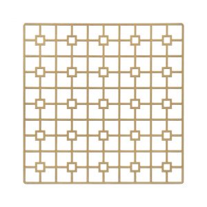 With its supremely simple shape and controlled, but edgy pattern, the Gold Deco Metal Placemat will highlight fine china, gold-rimmed crystal and simple flatware in classic Deco-era style. But it would also support and enhance an over-the-top ethnic theme of stylized patterns and brilliant colors. Rent it here today.