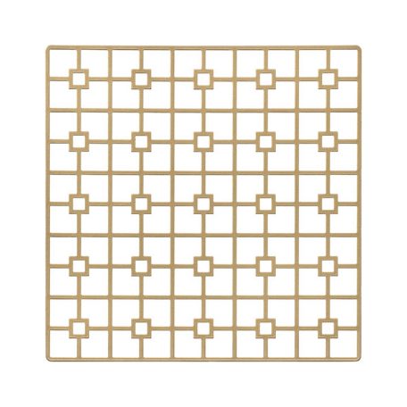 With its supremely simple shape and controlled, but edgy pattern, the Gold Deco Metal Placemat will highlight fine china, gold-rimmed crystal and simple flatware in classic Deco-era style. But it would also support and enhance an over-the-top ethnic theme of stylized patterns and brilliant colors. Rent it here today.