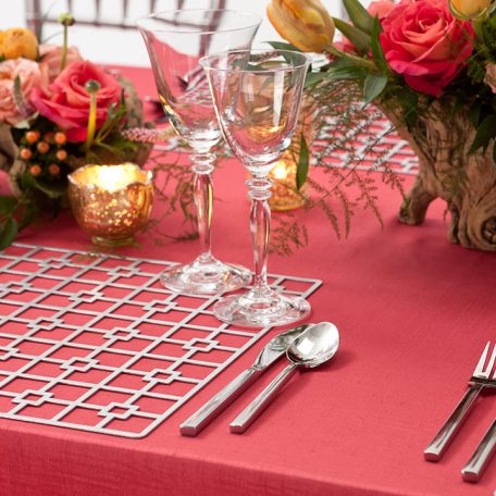 Platinum Deco Metal Placemat Charger Rental for Events