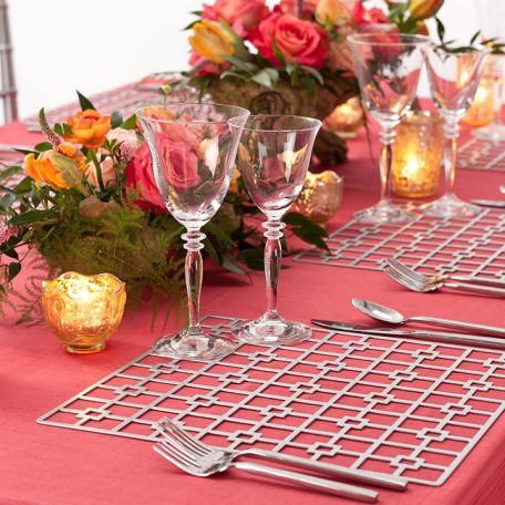 Platinum Deco Metal Placemat Charger Rental for Events