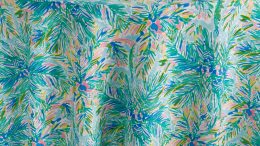 Isla Vista is a delightfully fresh and fun linen. The color and the pattern evoke memories palm trees and bright pink hibiscuses sifting in the breeze. This jubilant beach-side pattern, Part of the Palm Beach Chic collection, will turn heads at any stylish affair. Browse the entire collection today!
