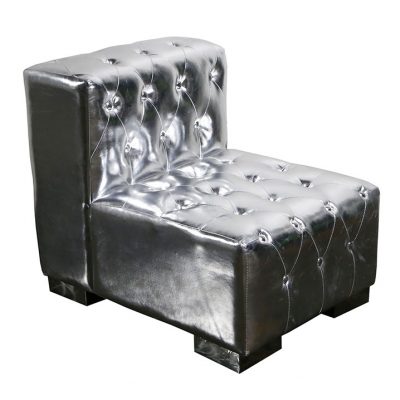 Silver sofa couch rental in Michigan for weddings and events