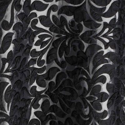 Noir Amara Black Damask Table Linen Rental for Events