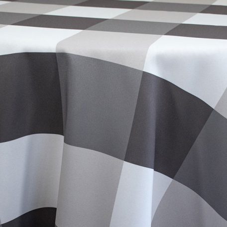 Grey and White Plaid Linen Rentals from Fabulous Events