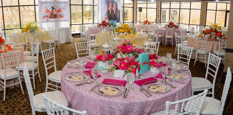 Magenta Pinwheel Table Linen Rental from Fabulous Events. Nationwide Linen, Napkin and Table runner Rentals.