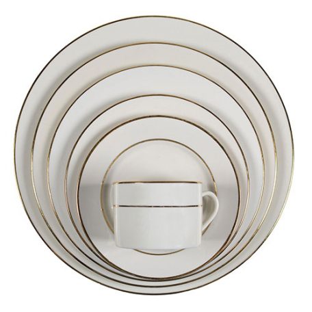 Rent Ivory and Gold Dinnerware for Parties and Special Events.