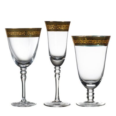 Rent Elegant Gold Glassware for Weddings and Galas