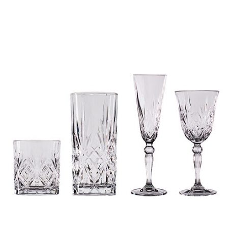 Melodia Glassware Rental for Weddings and Special Occasions from Fabulous Events