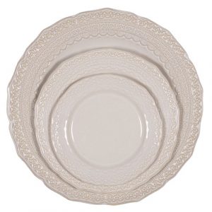Sienna Lace Dinnerware Event Rentals in Michigan and Florida