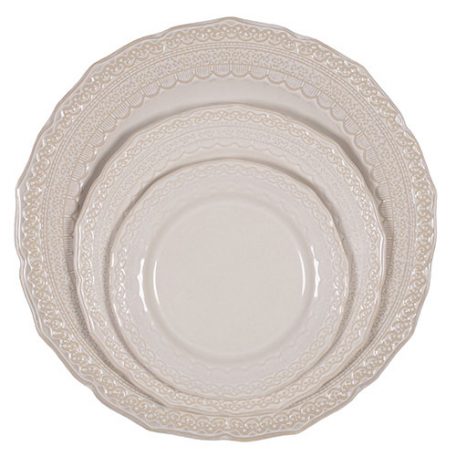 Sienna Lace Dinnerware Event Rentals in Michigan and Florida