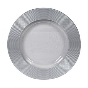Rent Silver Saturn Glass Charger Plates for Special Events
