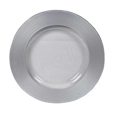 Rent Silver Saturn Glass Charger Plates for Special Events