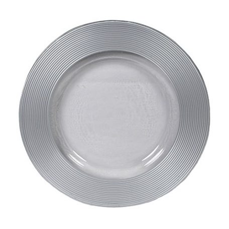 Rent Silver Saturn Glass Charger Plates for Special Events