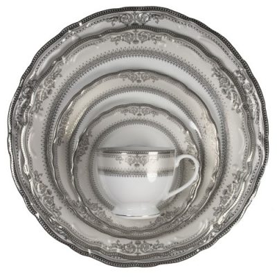 Vanessa Platinum Dinnerware Rentals in Michigan, Pennsylvania and Ohio. RENT TODAY