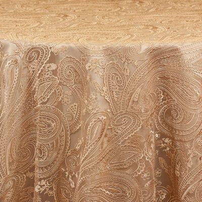 Rent Paisley Lace Sheer embroidered overlays from Fabulous Events for Weddings, Showers and Special Events.