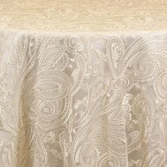 Rent Paisley Lace Sheer embroidered overlays from Fabulous Events for Weddings, Showers and Special Events.