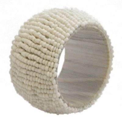 Rent White Beaded Napkin Rings from Fabulous Events. Nationwide Shipping.