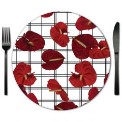 Glass Placemat Rental from Fabulous Events. Exclusive Designer placemats from Lola Valentina.