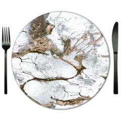 Gold Glass Placemat Rentals from Fabulous Events