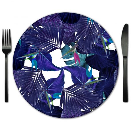 Floral Glass Placemat Rental from Fabulous Events.