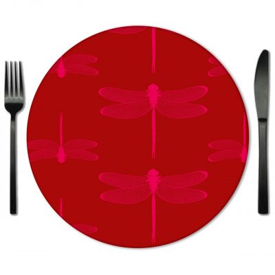 Hor Pink and Red glass Placemat for Rent from Fabulous Events