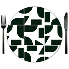 Hunter Green Geometric Glass Placemat Rentals from Fabulous Events