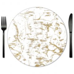 Marble Glass Placemat for Rental from Fabulous Events.