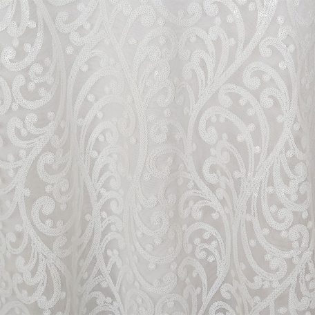 White Andora Sequins Overlay for Weddings and Showers