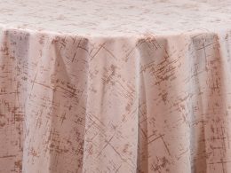 Blush Pink Etched velvet table linen and table runner rentals. Nationwide rental for all events.