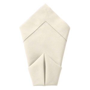 Ivory Hemstitch Dinner Napkin